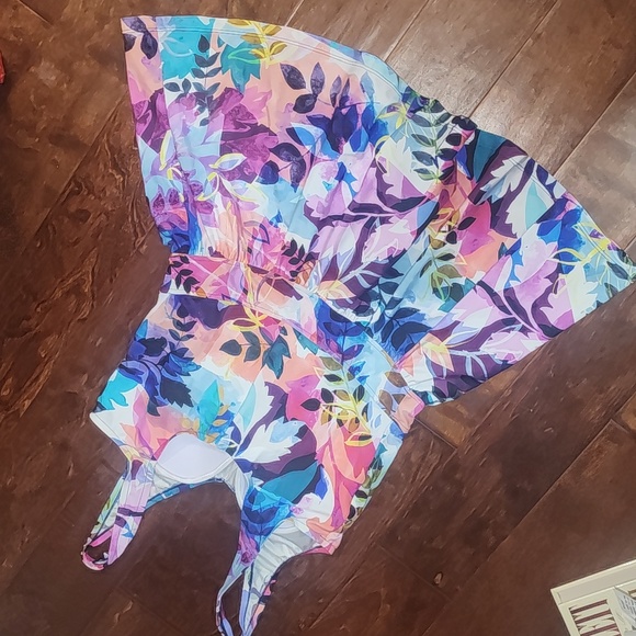 NWT Maxine of Hollywood Garden Party One Piece Swim Dress - Picture 3 of 13